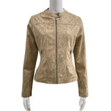 waxed faux leather jacket